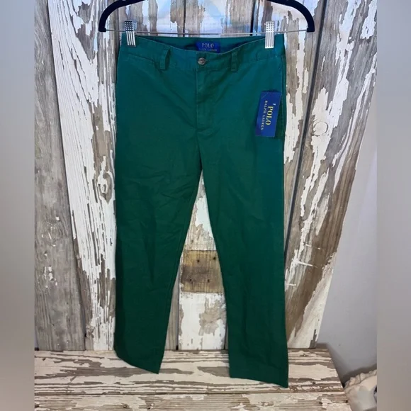 Polo Ralph Lauren Boys Chino Pants Hunter Green Size 12 NWT - Picture 2 of 7